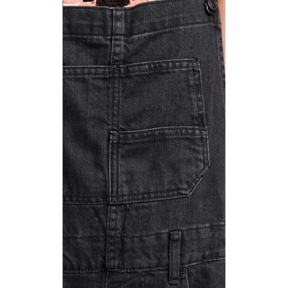 Free People We the Free Ziggy Black Denim Overalls XS 100% Cotton Classic - Picture 4 of 16